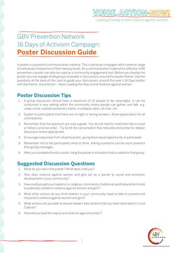 Poster Discussion Guide